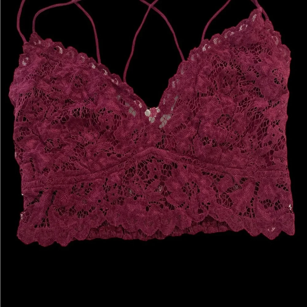 Free People Intimates & Sleepwear Free People Celine Bralette Deep Red Wine XS